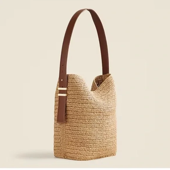J. Crew Tan Woven Shoulder Bag - Picture 2 of 2